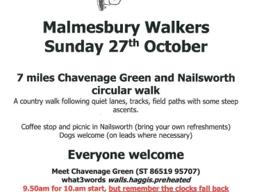 Malmesbury Walkers - 7 Miles Chavenage Green & Nailsworth Circular Walk